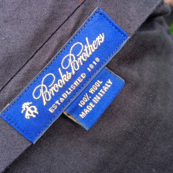 BROOKS BROTHER'S MEN'S WINDOW PANE PURE ITALIAN WOOL PLEATED TROUSERS (ITALY) - Picture 12 of 17